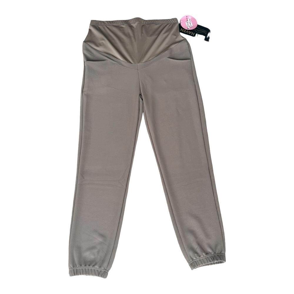 FREE HAVEN Maternity Women‎ Size L Elastic-Legs Brown Comfort Soft Cozy …